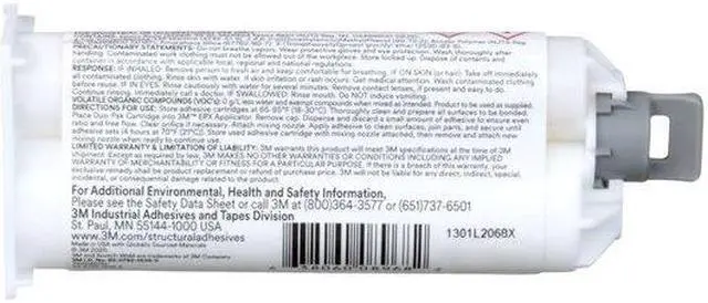 Alt view image 4 of 7 - 3M 460NS Epoxy Adhesive, DP460NS Series, Gray, Dual-Cartridge, 2:01 Mix Ratio,