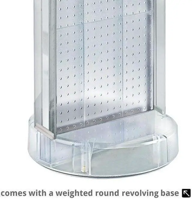 Alt view image 3 of 4 - AZAR DISPLAYS 700788-CLR 2 Sided- Clear Pegboard Floor Display w/C-Channel