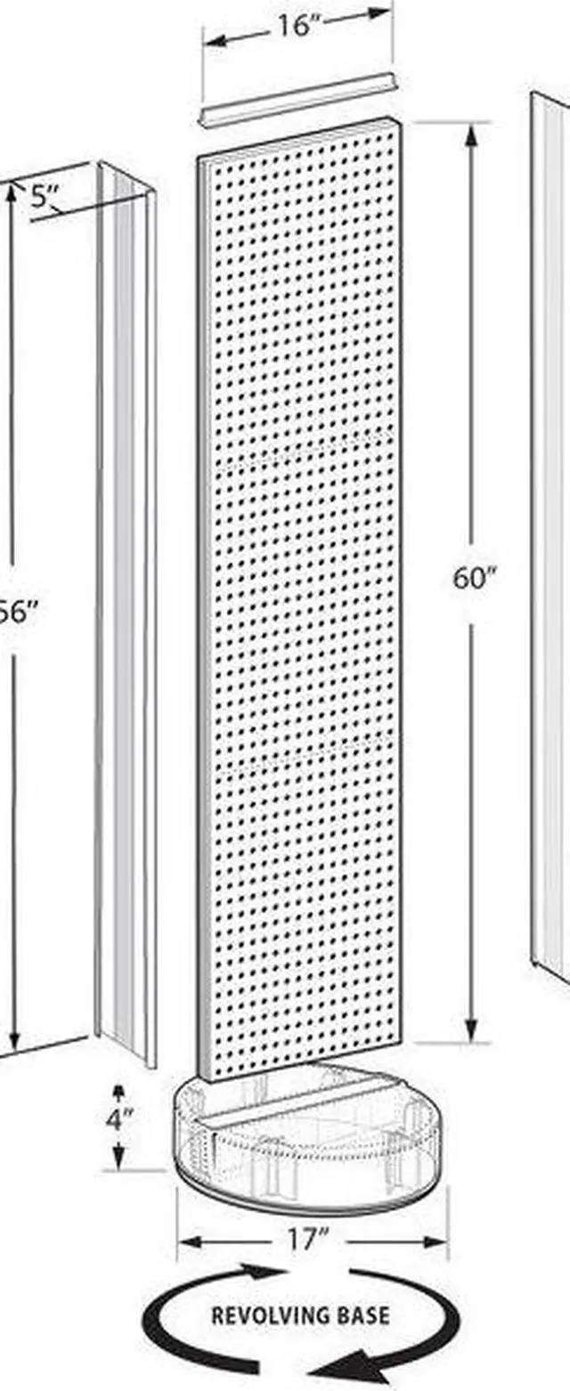 Alt view image 4 of 4 - AZAR DISPLAYS 700788-CLR 2 Sided- Clear Pegboard Floor Display w/C-Channel