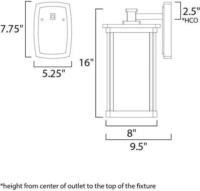 Alt view image 2 of 2 - MAXIM LIGHTING 65754FSBZ Terrace LED E26 1-Light 8" Wide Bronze Outdoor Wall