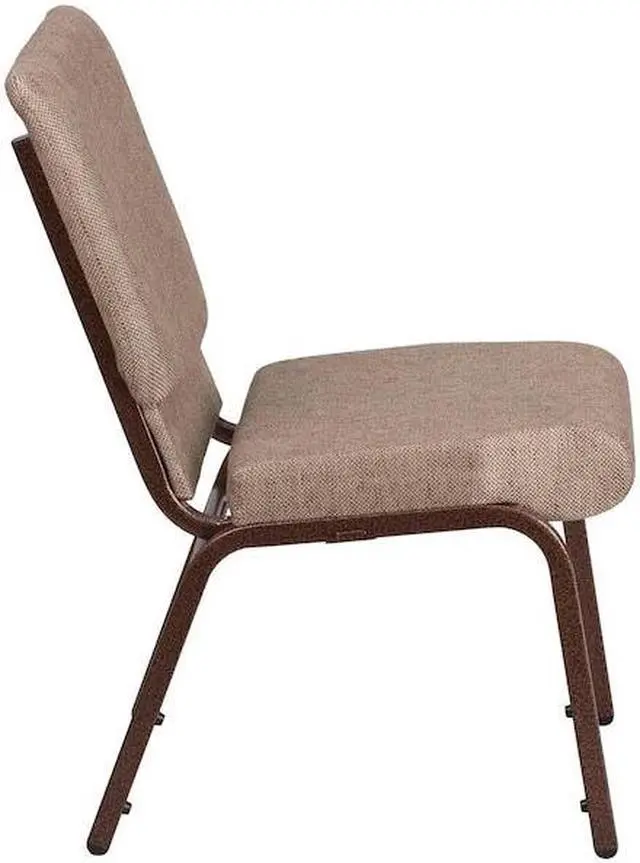 Alt view image 12 of 14 - Flash Furniture HERCULES Series Fabric Church Stacking Chair Beige/Copper Vein Frame 4 Pack (4FDCH185CVBGE1)