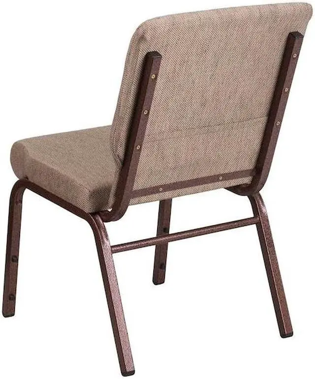 Alt view image 13 of 14 - Flash Furniture HERCULES Series Fabric Church Stacking Chair Beige/Copper Vein Frame 4 Pack (4FDCH185CVBGE1)