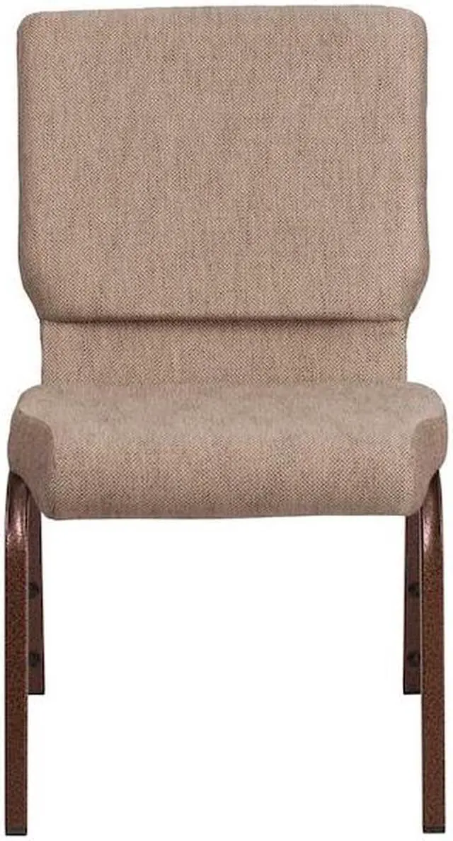 Alt view image 14 of 14 - Flash Furniture HERCULES Series Fabric Church Stacking Chair Beige/Copper Vein Frame 4 Pack (4FDCH185CVBGE1)