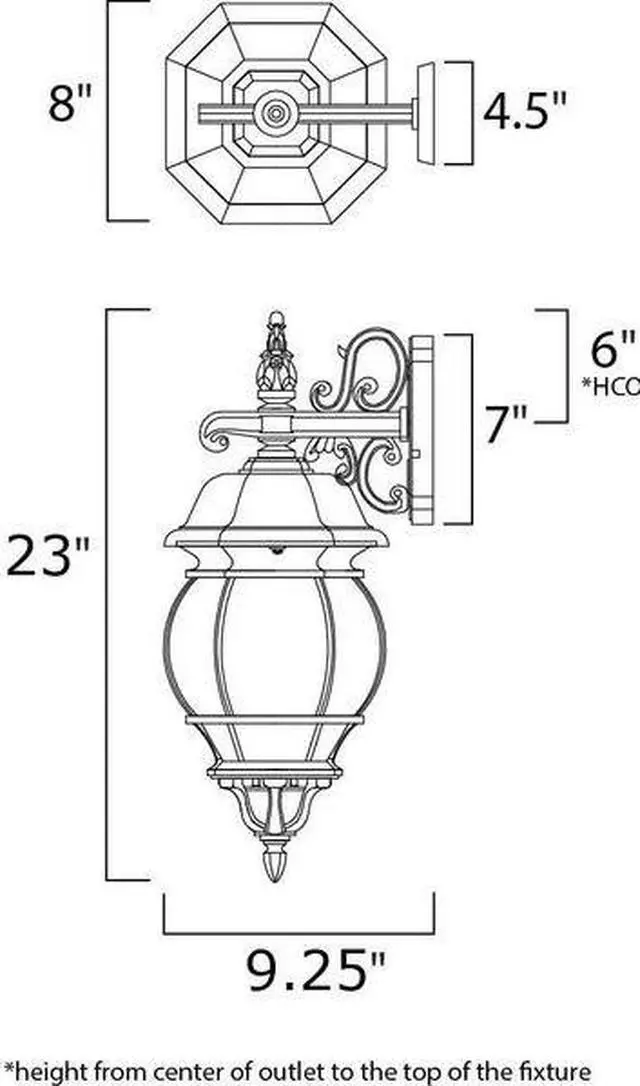 Alt view image 2 of 2 - MAXIM LIGHTING 1034BK Crown Hill 3-Light 8" Wide Black Outdoor Wall Sconce