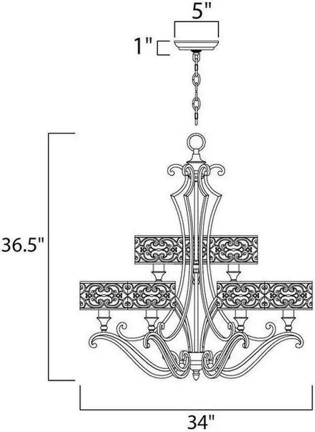 Alt view image 2 of 2 - MAXIM 21156WHUB Mondrian 9-Light 34" Wide Umber Bronze Chandelier