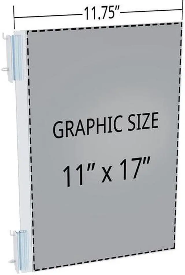 Alt view image 2 of 2 - AZAR DISPLAYS 103308 Two-Sided Acrylic Sign Holder W/ Pegboard Grippers 11"W x