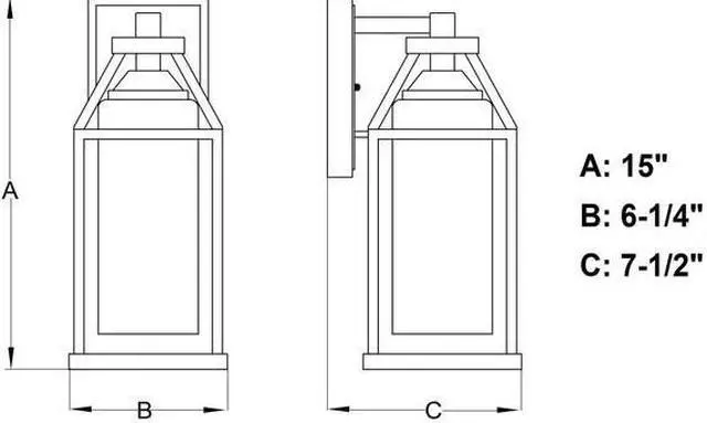 Alt view image 5 of 6 - VAXCEL T0584 Napier 6.25-in Black Farmhouse Wall Lantern, Dusk to Dawn Photocell