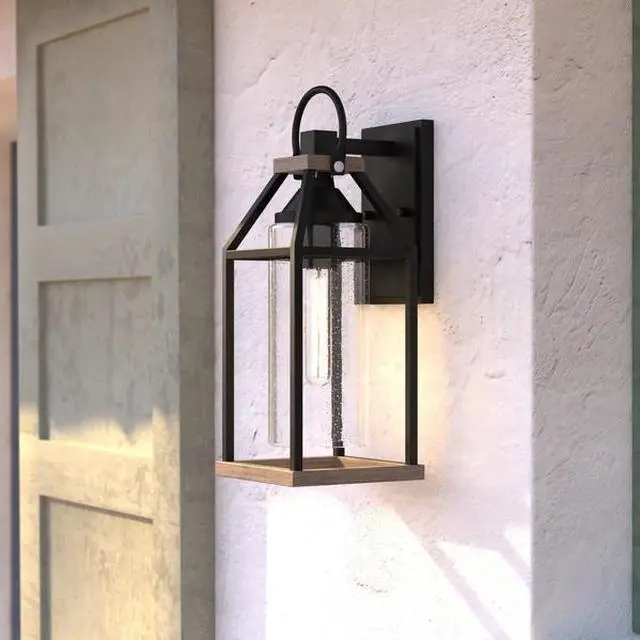 Alt view image 6 of 6 - VAXCEL T0584 Napier 6.25-in Black Farmhouse Wall Lantern, Dusk to Dawn Photocell