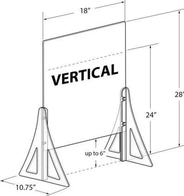 Alt view image 3 of 3 - AZAR DISPLAYS 179772-187 Acrylic Plexiglass Shield PPE 18"x24" Adjustable w/