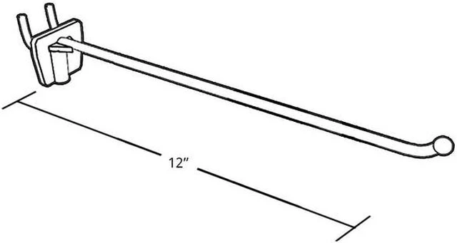 Alt view image 2 of 3 - AZAR DISPLAYS 701212-50PK 2-Piece 12" Metal Wire Hook Plastic Attached Back: