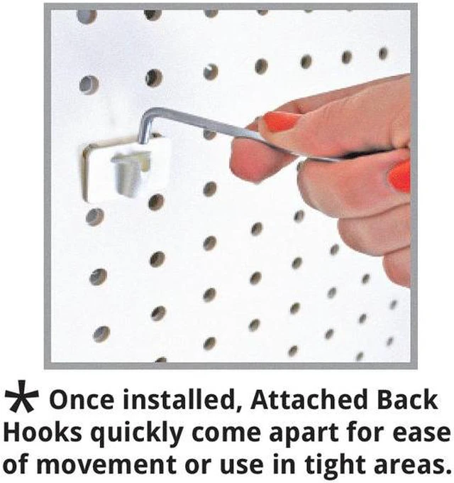 Alt view image 3 of 3 - AZAR DISPLAYS 701212-50PK 2-Piece 12" Metal Wire Hook Plastic Attached Back:
