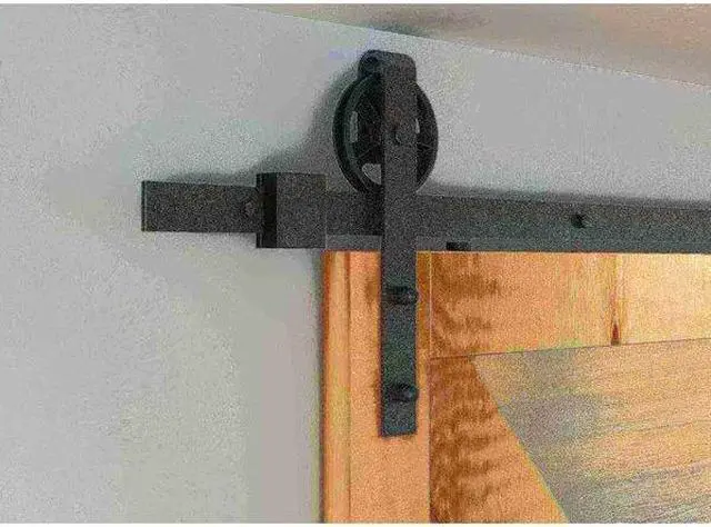 Alt view image 2 of 2 - DESIGNER COLLECTION NT.1400.08W.08 Black 78" Sliding Barn Door Hardware with 5"