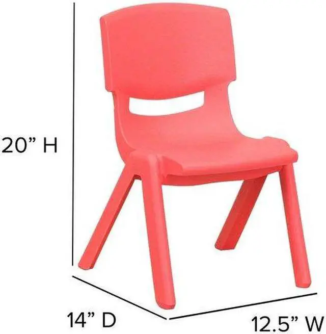 Alt view image 10 of 14 - Flash Furniture Plastic Kids Stackable Chair Red 10-Pieces (10YUYCX003RED)