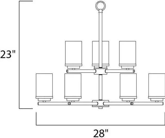 Alt view image 2 of 2 - MAXIM LIGHTING 10206FTSN Corona 9-Light 28" Wide Satin Nickel Chandelier