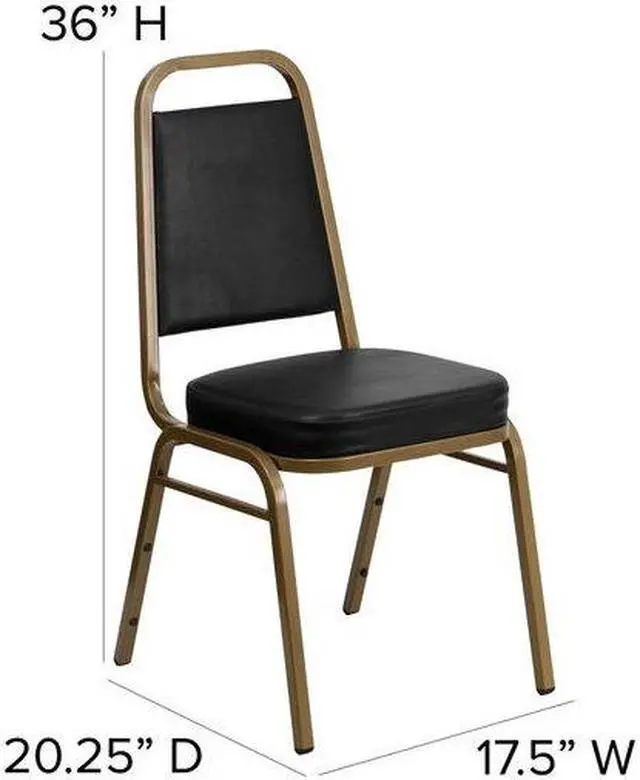 Alt view image 2 of 7 - FLASH FURNITURE 4-FD-BHF-1-ALLGOLD-BK-GG Black Vinyl Banquet Chair,PK4