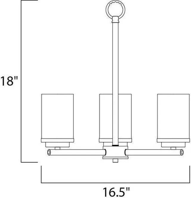 Alt view image 2 of 2 - MAXIM 10203FTBK Corona 3-Light Chandelier