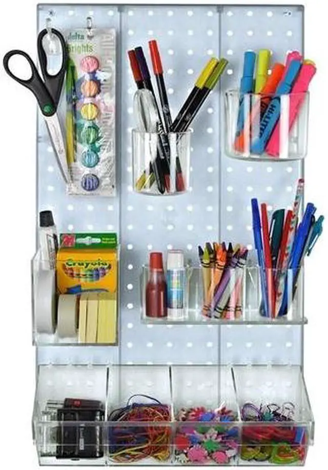 Alt view image 2 of 2 - AZAR DISPLAYS 900942-CLR 12-Piece Clear Pegboard Organizer Kit with 1 Panel and
