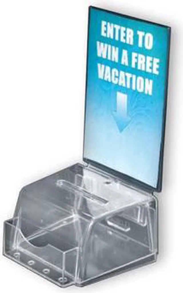 Main image of AZAR DISPLAYS 206006 Clear Small Molded Lottery Box W/ Pocket