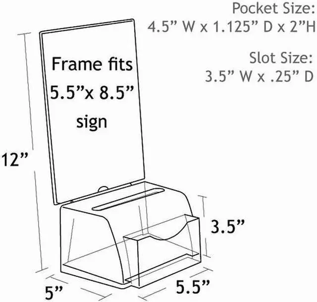 Alt view image 2 of 3 - AZAR DISPLAYS 206006 Clear Small Molded Lottery Box W/ Pocket