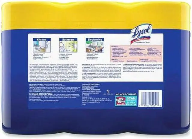 Alt view image 6 of 7 - LYSOL REC 84251 Disinfecting Wipes, 80 Wipe Canister, 7x8 in Wipes, Nonwoven