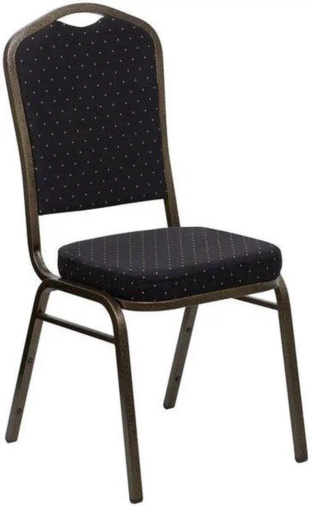 Alt view image 4 of 7 - FLASH FURNITURE 4-FD-C01-GOLDVEIN-S0806-GG Black Fabric Banquet Chair,PK4