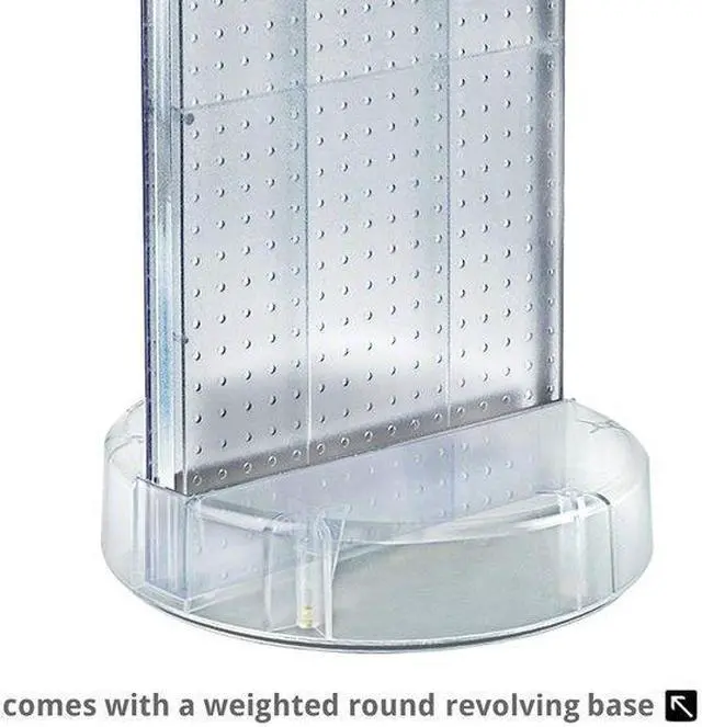 Alt view image 3 of 4 - AZAR DISPLAYS 700780-GRE 2 Sided- Green Pegboard Floor Display On A Revolving