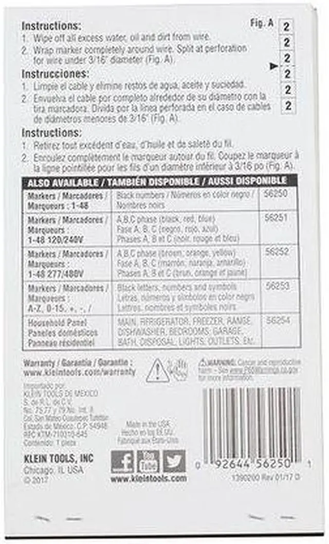 Alt view image 5 of 6 - KLEIN TOOLS 56250 Wire Marker Book, 1-48