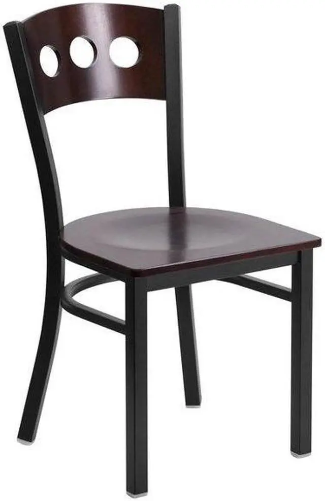 Alt view image 5 of 7 - FLASH FURNITURE 2-XU-DG-6Y2B-WAL-MTL-GG Bk/Wal 3 Circ Chair-Wood Seat,PK2