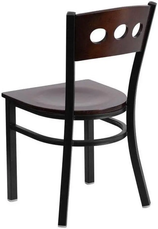 Alt view image 7 of 7 - FLASH FURNITURE 2-XU-DG-6Y2B-WAL-MTL-GG Bk/Wal 3 Circ Chair-Wood Seat,PK2