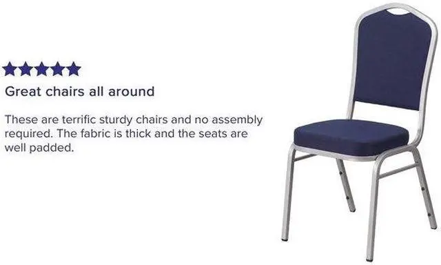 Alt view image 6 of 7 - FLASH FURNITURE 4-FD-C01-S-2-GG Navy Fabric Banquet Chair,PK4