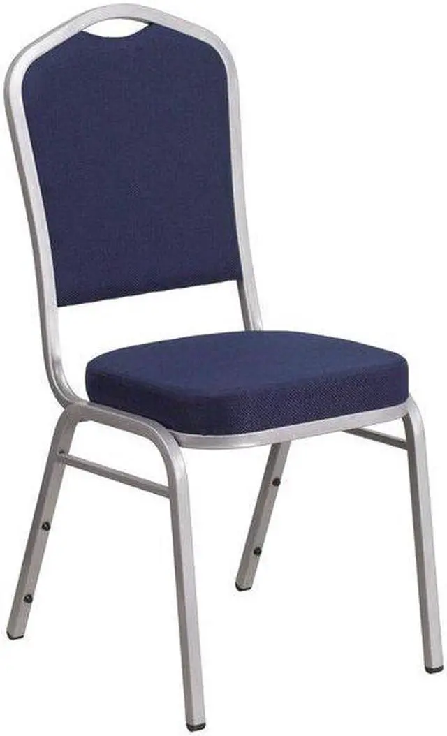 Alt view image 7 of 7 - FLASH FURNITURE 4-FD-C01-S-2-GG Navy Fabric Banquet Chair,PK4