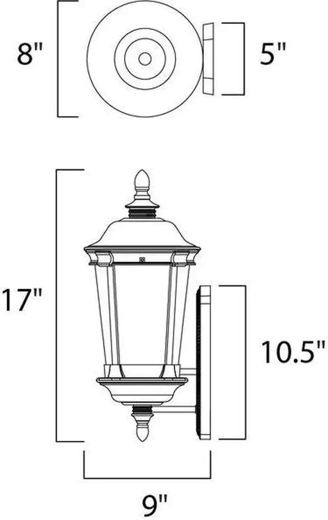 Alt view image 2 of 2 - MAXIM LIGHTING 3020CDBZ Dover DC 1-Light 8" Wide Bronze Outdoor Wall Sconce