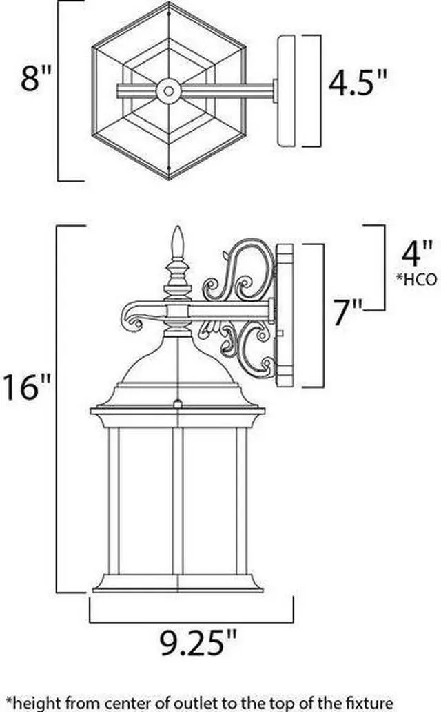 Alt view image 2 of 2 - MAXIM 1071CLEB Builder Cast 1-Light 8" Wide Empire Bronze Outdoor Wall Sconce