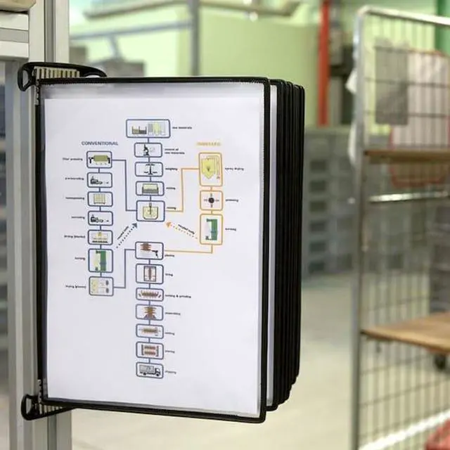 Alt view image 2 of 7 - Tarifold TP920307 PRO Series Magnetic Wall Reference System - 10 Panels with Black Borders - Black Base