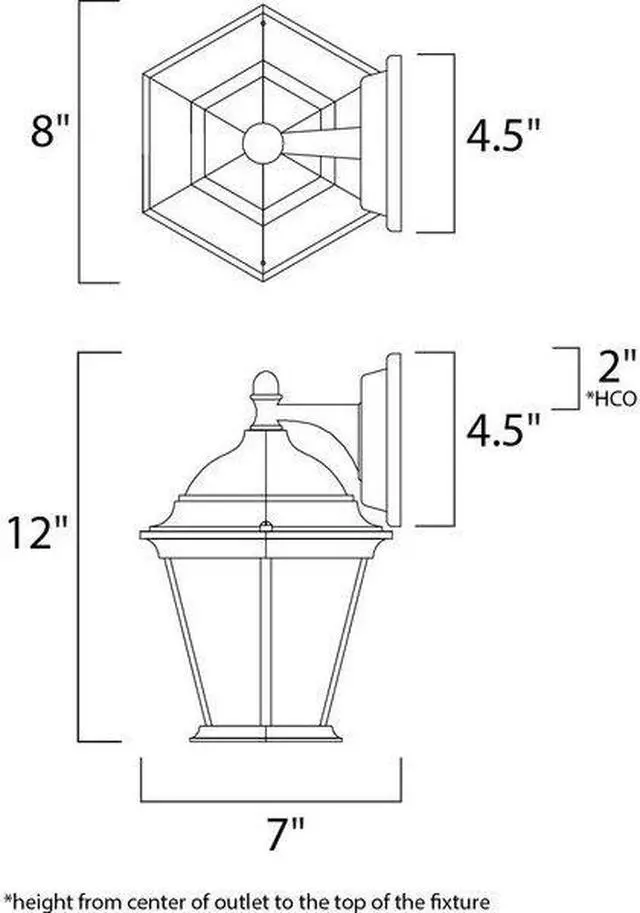 Alt view image 2 of 2 - MAXIM 56024FTBK Builder Cast LED E26 1-Light 8" Wide Black Outdoor Wall Sconce