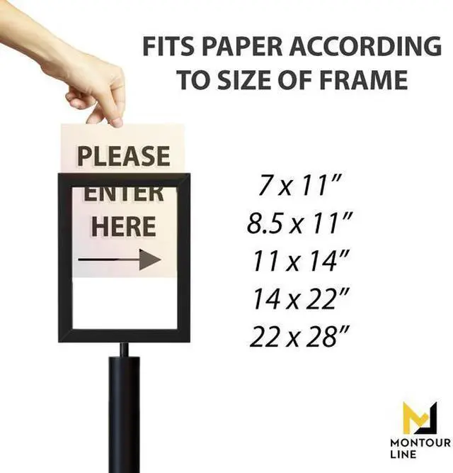 Alt view image 2 of 3 - MONTOUR LINE FS200-1422-V-PB Sign Frame Floor Standing 14 x 22 in. V Polished