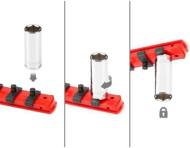 Alt view image 5 of 5 - TEKTON SHD90113 1/4 Inch Drive Deep 6-Point Socket Set with Rail, 14-Piece