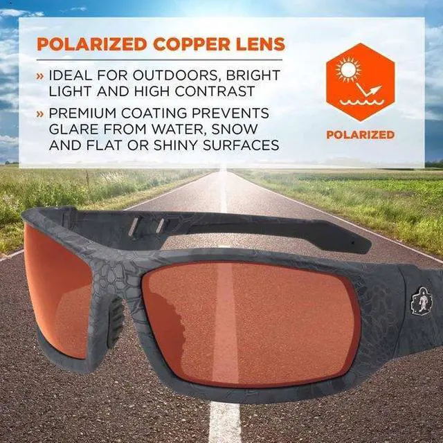 Alt view image 2 of 5 - ERGODYNE ODIN-PZTY ODIN, Safety Glasses, Uncoated, Copper Lens, Kryptek Typhon