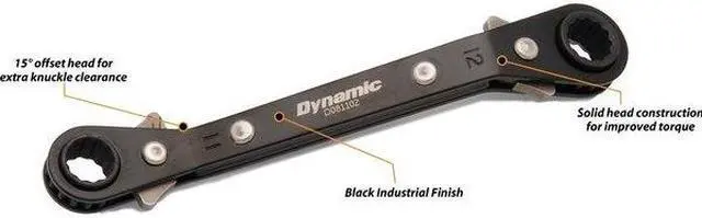 Alt view image 2 of 7 - DYNAMIC D081202 5Pcs Metric Dbl Box End, Reversible Ratcheting Wrench Set, 25