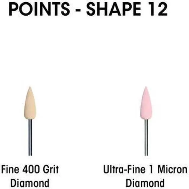 Alt view image 2 of 4 - DEDECO 1056 Sunburst Point 3/32 in Diamond Tan 400 Grit Shape 12-1/Unit
