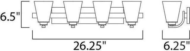 Alt view image 2 of 2 - MAXIM 9014SWSN Conical 4-Light 26.25" Wide Satin Nickel Vanity Light