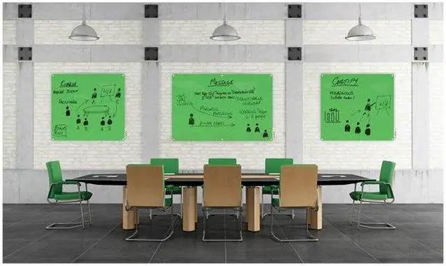 Alt view image 6 of 7 - GHENT HMYRM23WH Dry Erase Board, Glass, 24 in, 36 in, No Frame Frame, White,