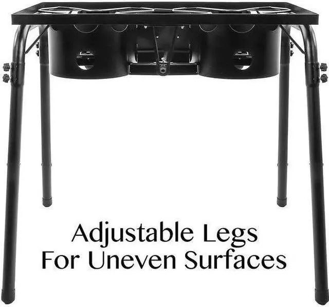 Alt view image 2 of 5 - CONCORD B-7841 Double Burner Outdoor Stand Stove Cooker w/ Regulator Brewing
