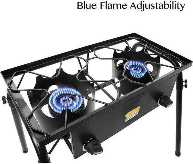 Alt view image 4 of 5 - CONCORD B-7841 Double Burner Outdoor Stand Stove Cooker w/ Regulator Brewing