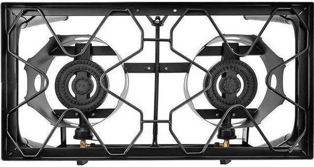 Alt view image 5 of 5 - CONCORD B-7841 Double Burner Outdoor Stand Stove Cooker w/ Regulator Brewing