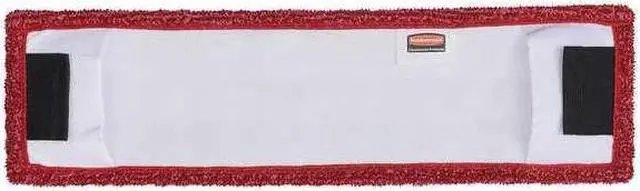 Alt view image 2 of 3 - RUBBERMAID COMMERCIAL 2132423 Flat Mop Pad, Clip-On Connection, Red, Microfiber