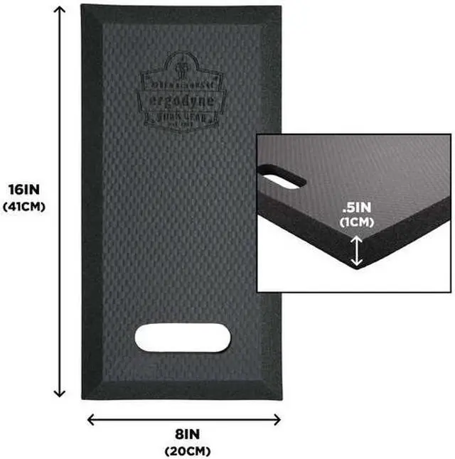 Alt view image 4 of 7 - ERGODYNE 376 Black Small Foam Kneeling Pad, 0.5"