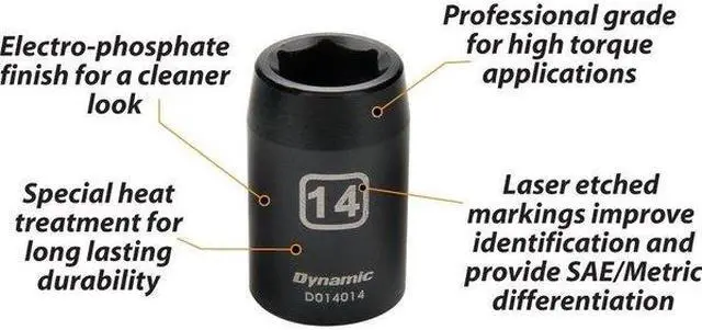 Alt view image 2 of 4 - DYNAMIC D018023 Tools 1/2"Dr 14Pcs 6 Point, Std Impact, Metric Socket Set, 10mm