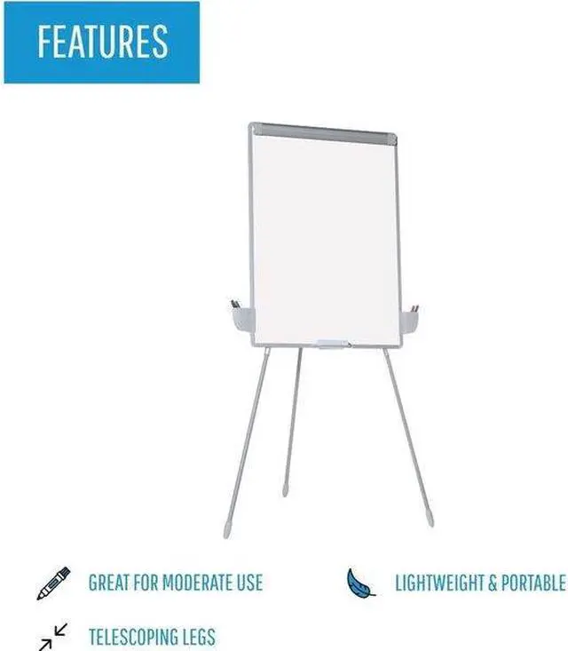 Alt view image 4 of 5 - MASTERVISION EA2300433MV Dry Erase Board, Melamine, 67 in, 36 in, Plastic