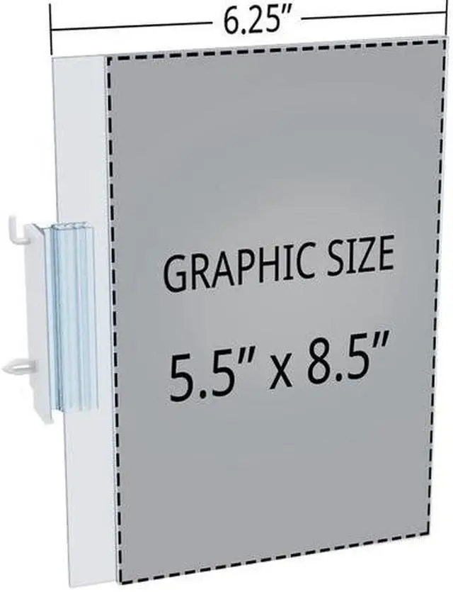 Alt view image 2 of 2 - AZAR DISPLAYS 103326 Two-Sided Acrylic Sign Holder W/ Pegboard Grippers 5.5" x